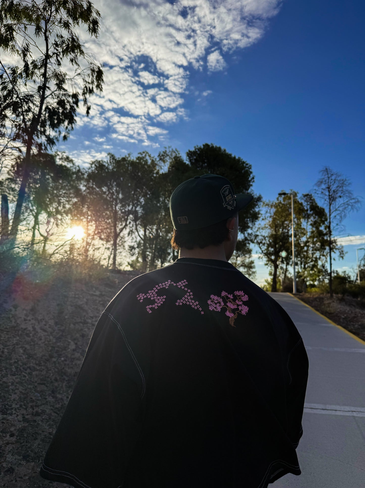 Remera Boxy fit Negra Cerezos - Drop 02