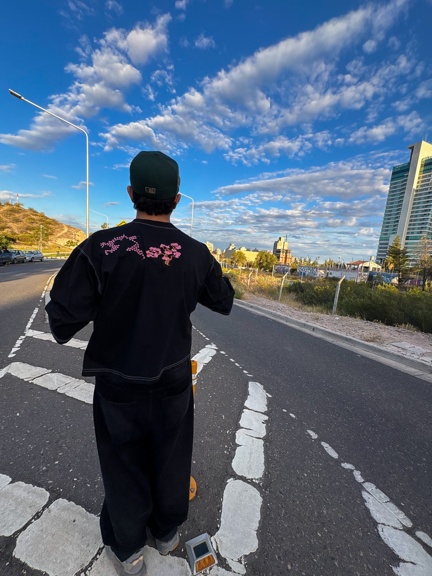 Remera Boxy fit Negra Cerezos - Drop 02
