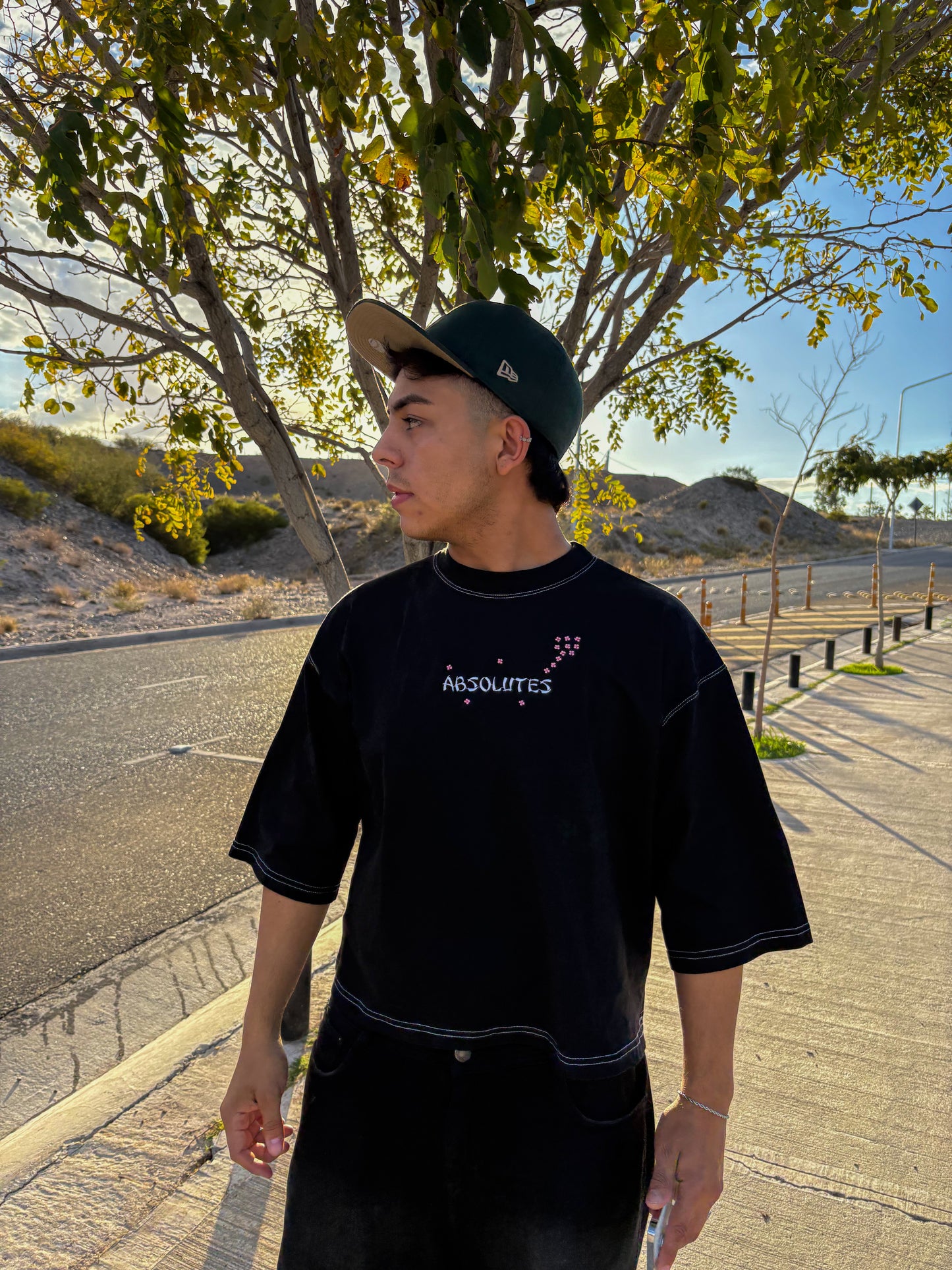 Remera Boxy fit Negra Cerezos - Drop 02